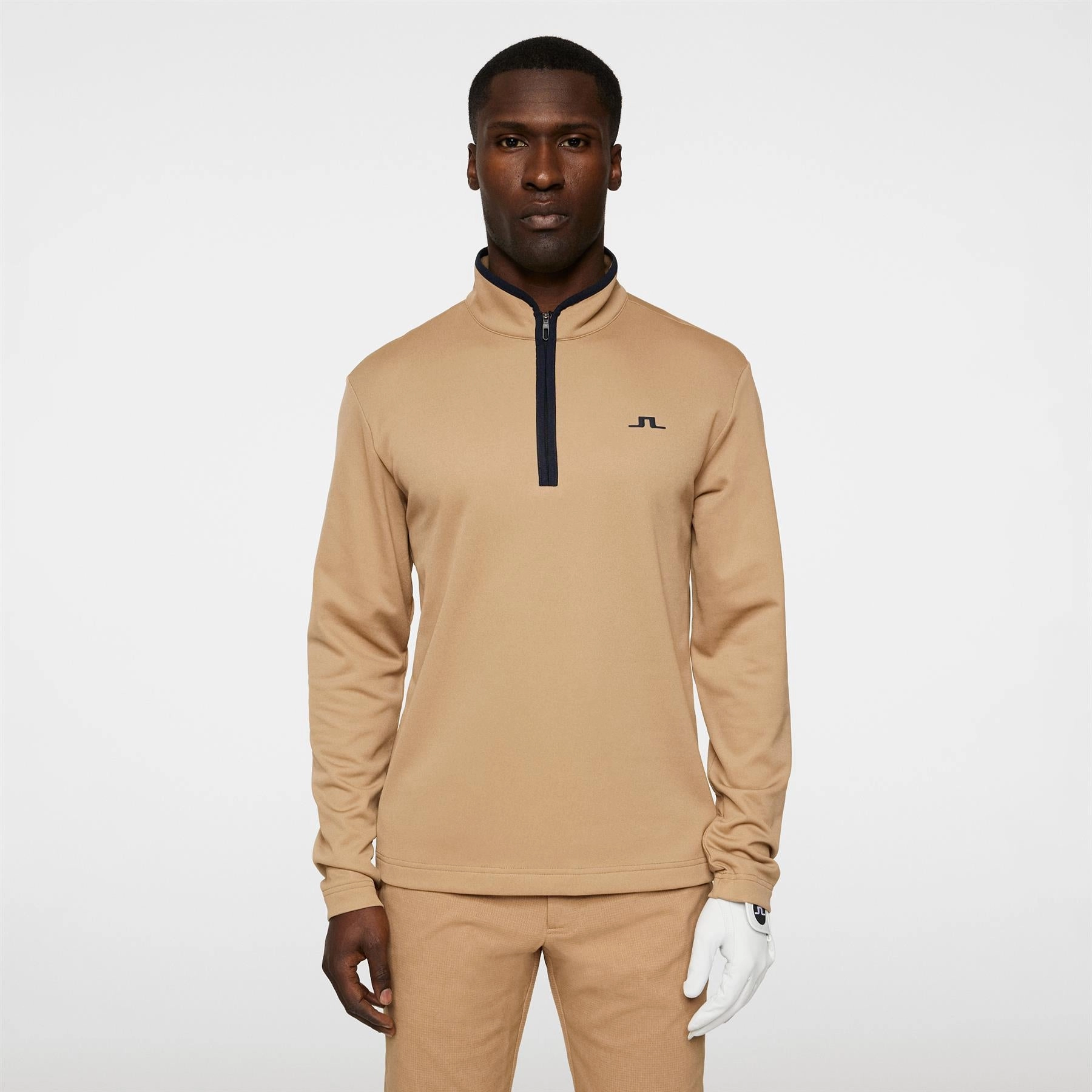 Clide Quarter Zip Mid Layer Tigers Eye Premium J.Lindeberg menswear