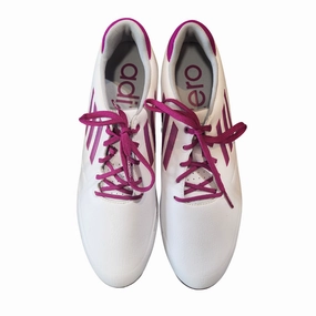 Cloud Sole New Adidas Adizero Magenta & White Spiked Golf Shoes Size 10 Lightweight Runners Mesh Sneakers, Luxury Sneakers, On-The-Go Shoes