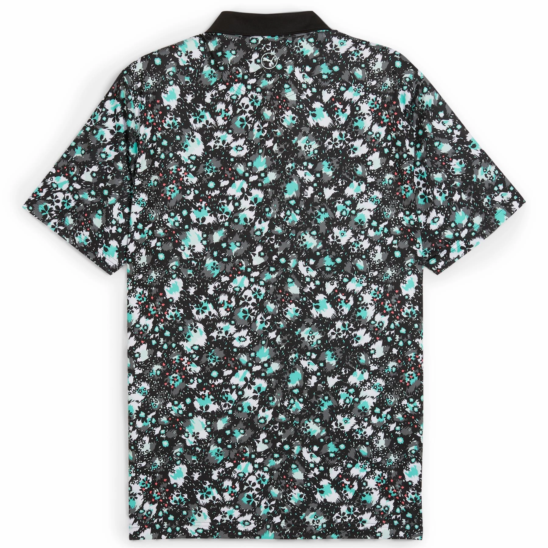 Cloudspun Abstract Camo Polo Black/Aquatic Puma Men's Sportswear