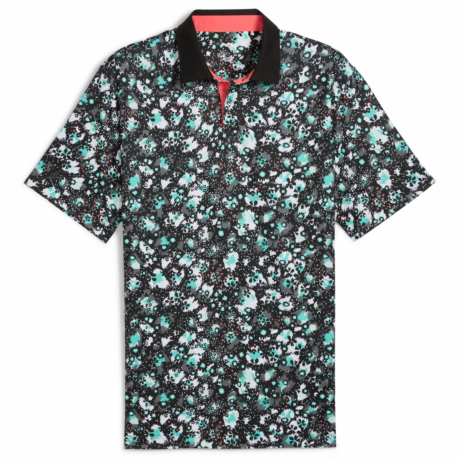 Cloudspun Abstract Camo Polo Black/Aquatic Puma Men's Sportswear