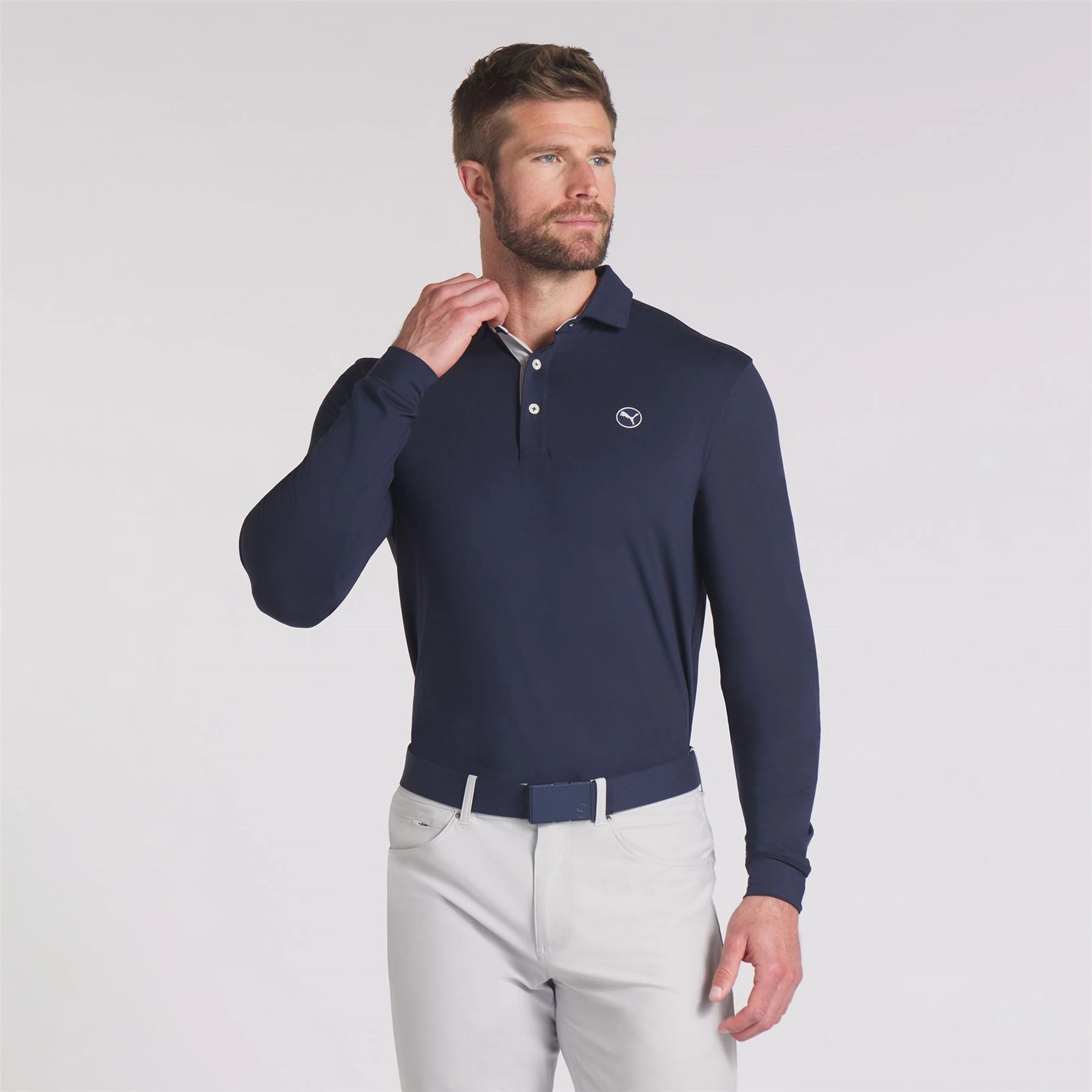Cloudspun LS Midweight Polo Deep Navy/Ash Grey Puma Men's Sportswear
