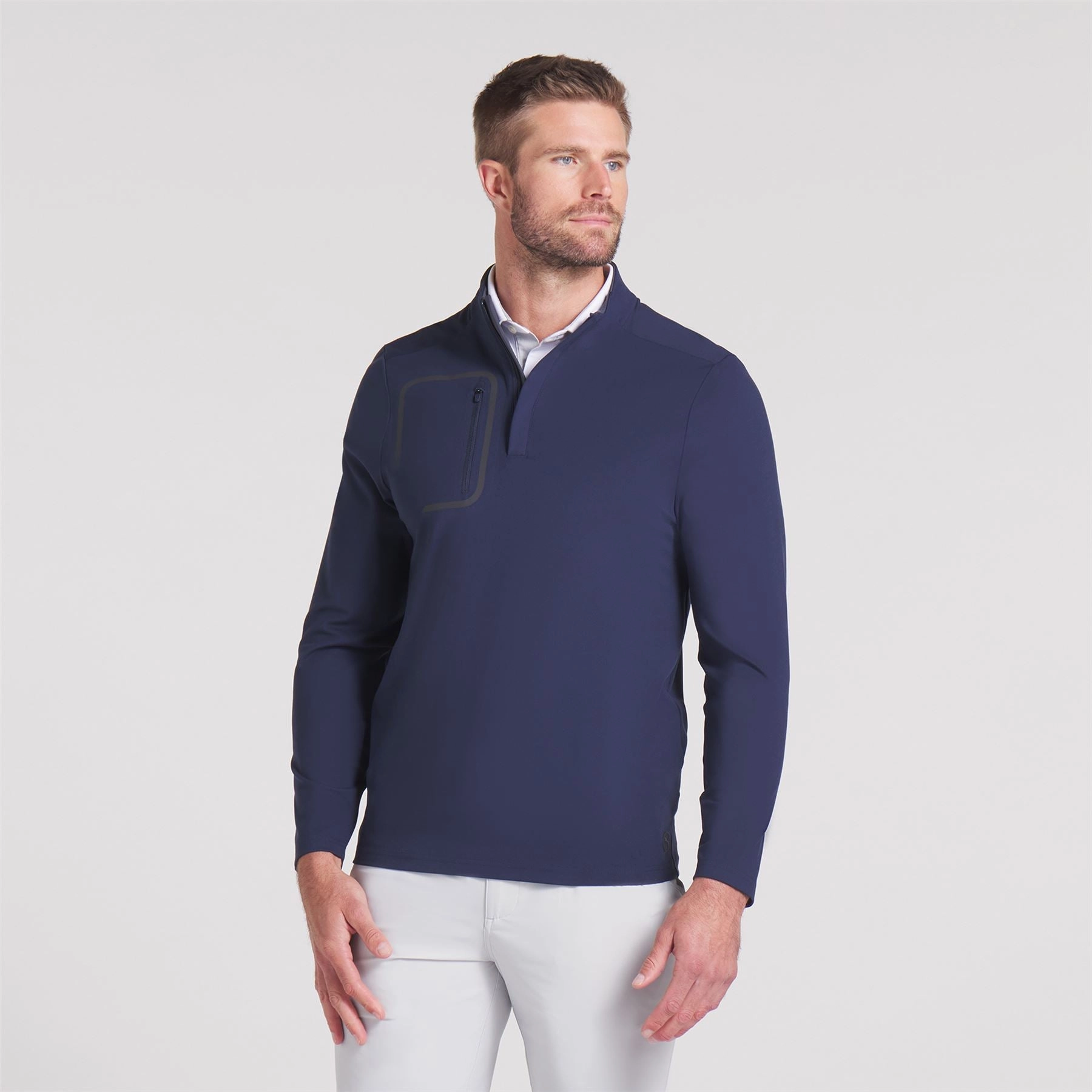 Cloudspun Tech Quarter Zip Deep Navy Puma men's athletic clothing