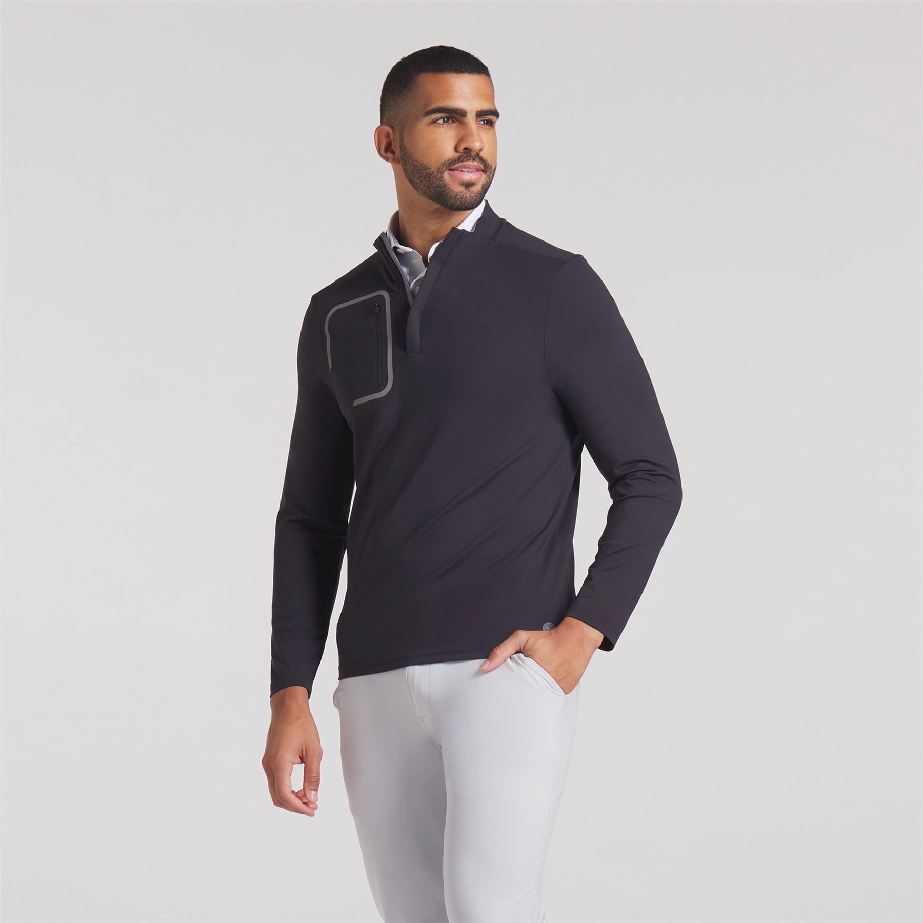 Cloudspun Tech Quarter Zip Puma Black Puma men's athletic clothing