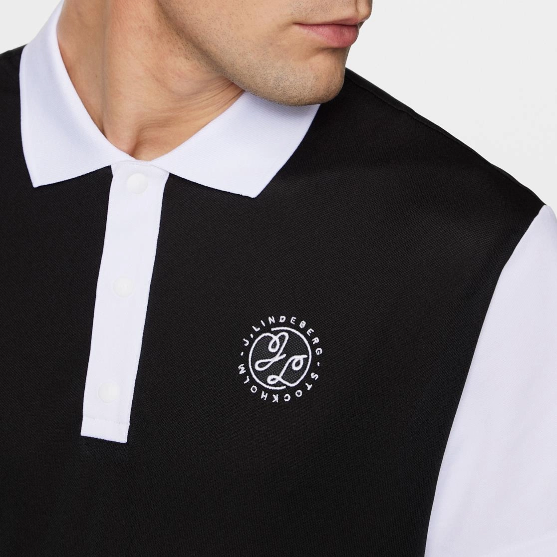 Club House Loose Fit Polo Black J.Lindeberg Golfwear for Men