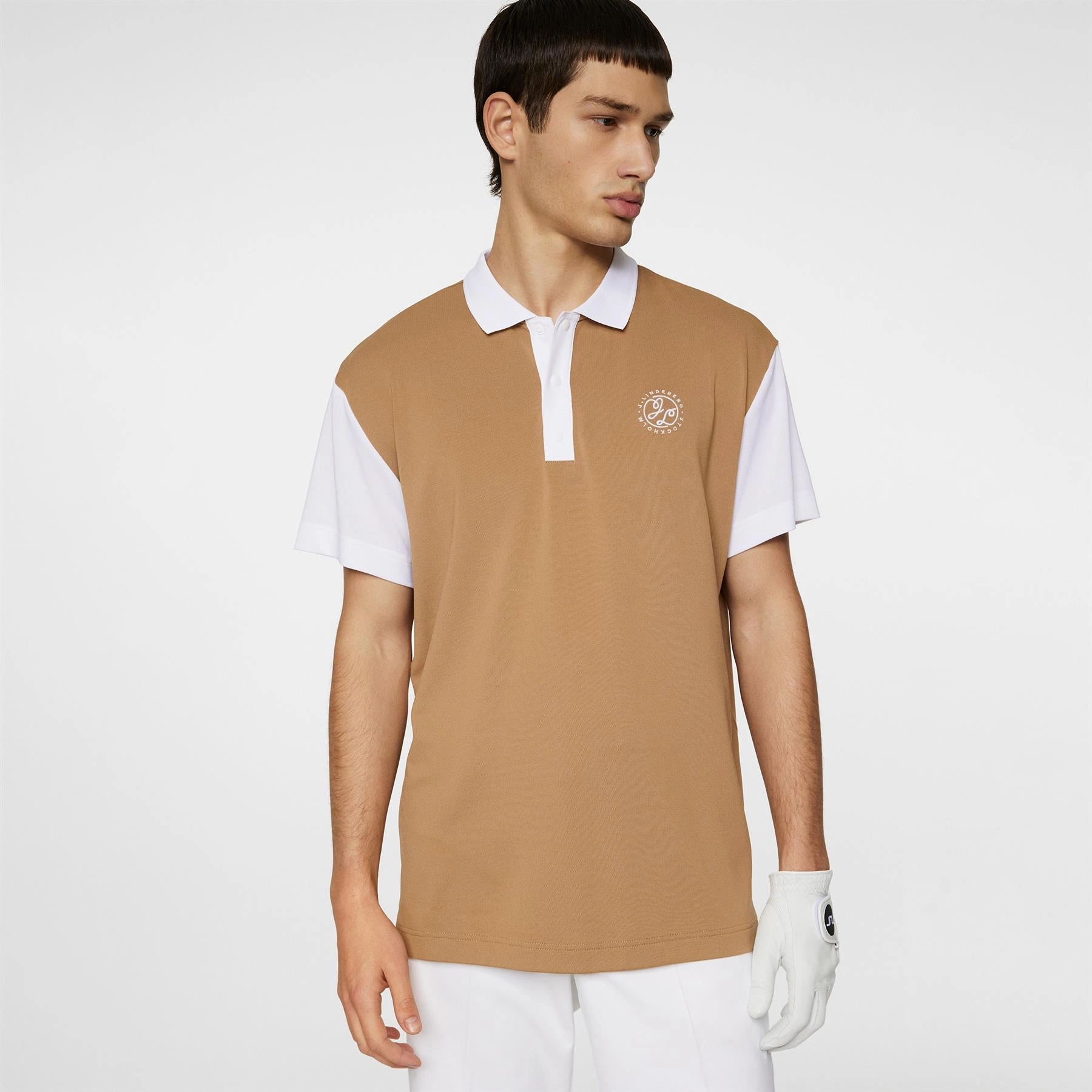 Club House Loose Fit Polo Tigers Eye J.Lindeberg Golfwear for Men