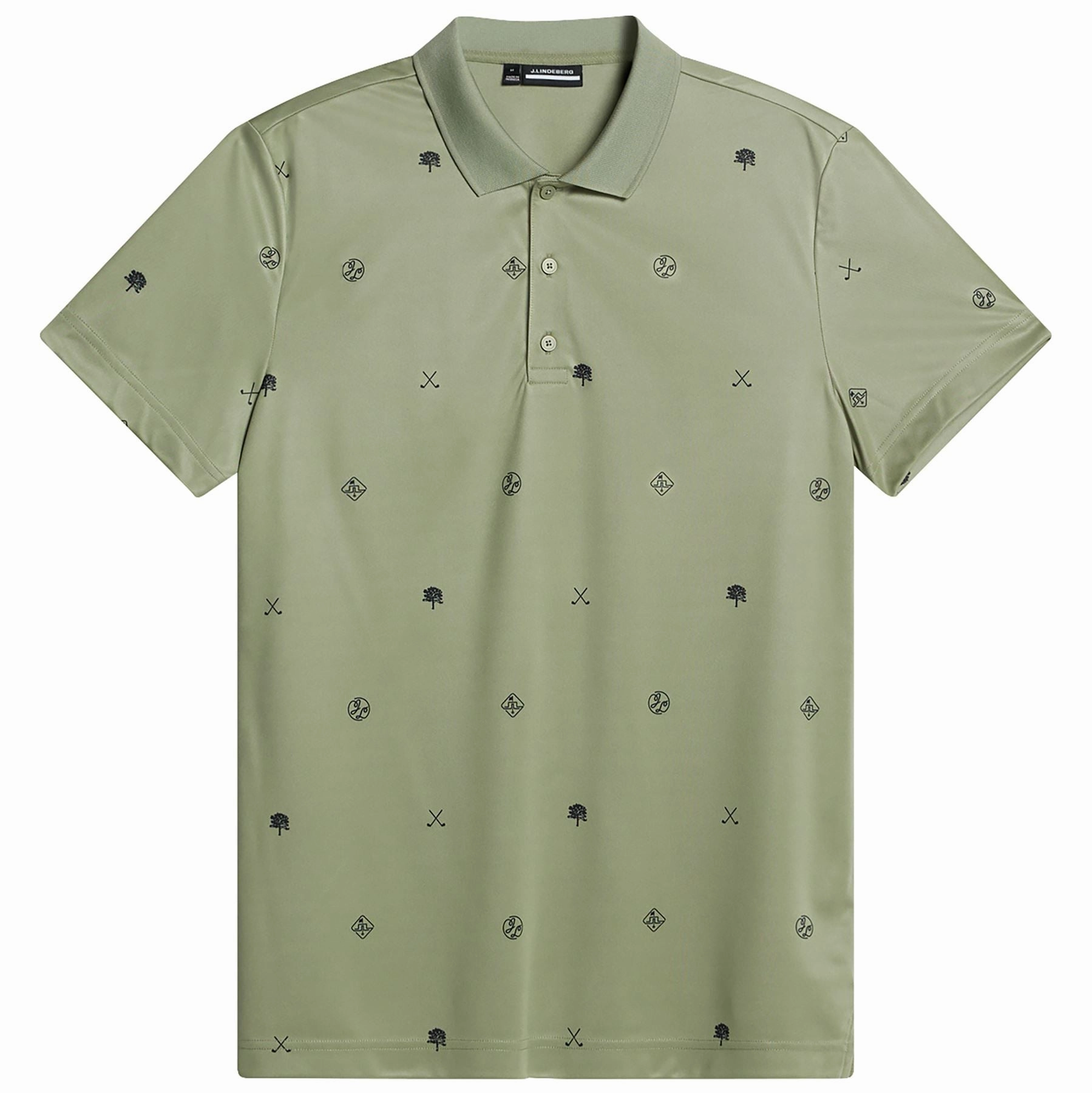 Club House Motif Polo Golf Micro Olive J.Lindeberg Golfwear for Men