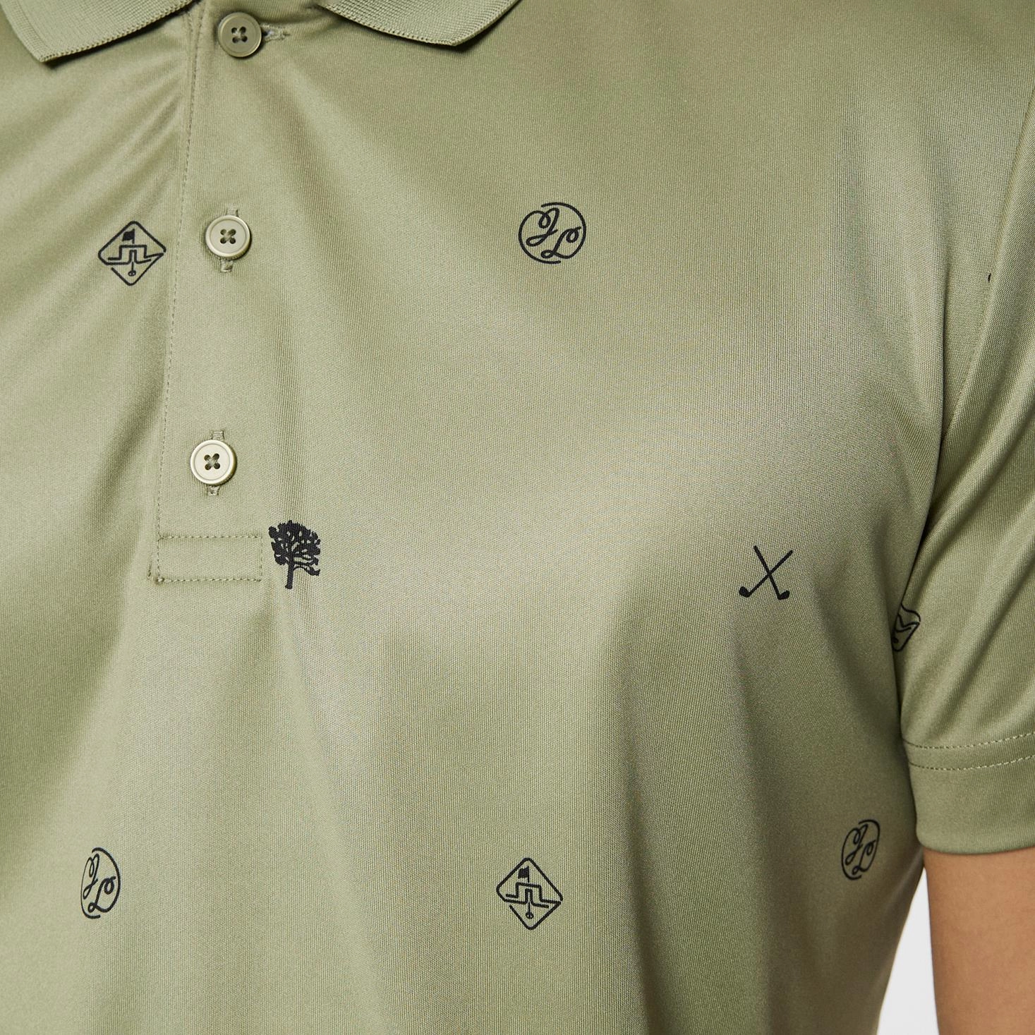 Club House Motif Polo Golf Micro Olive J.Lindeberg Golfwear for Men