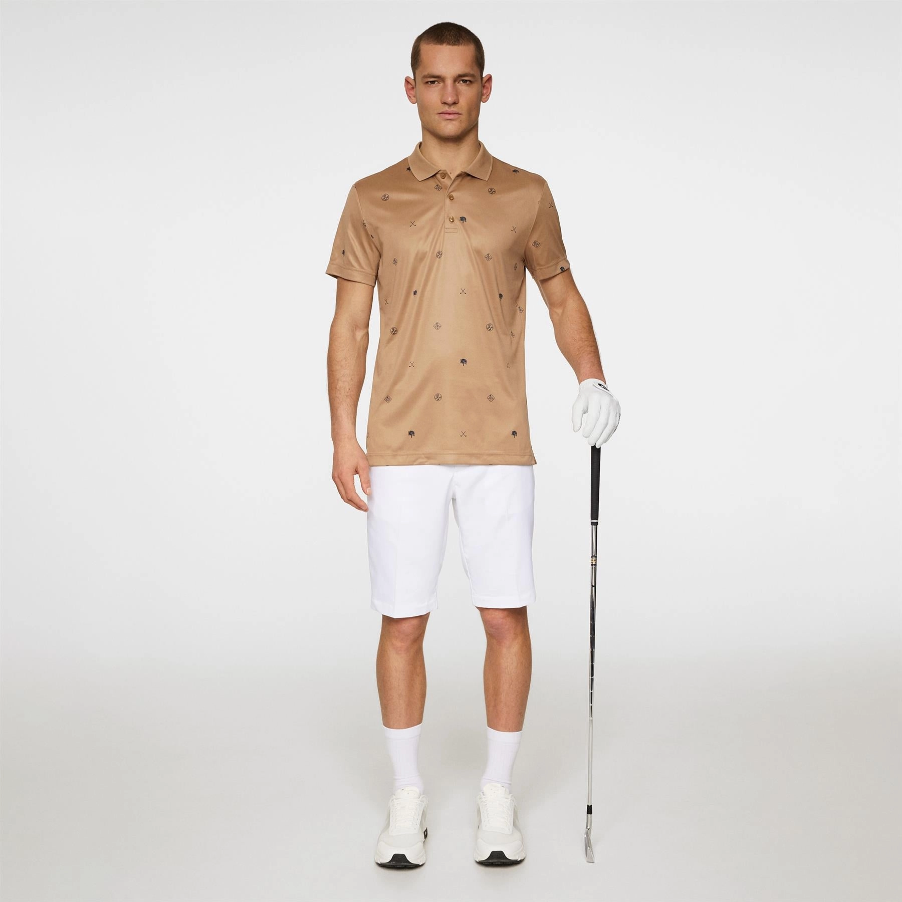 Club House Motif Polo Golf Micro Tigers Eye J.Lindeberg Golfwear for Men