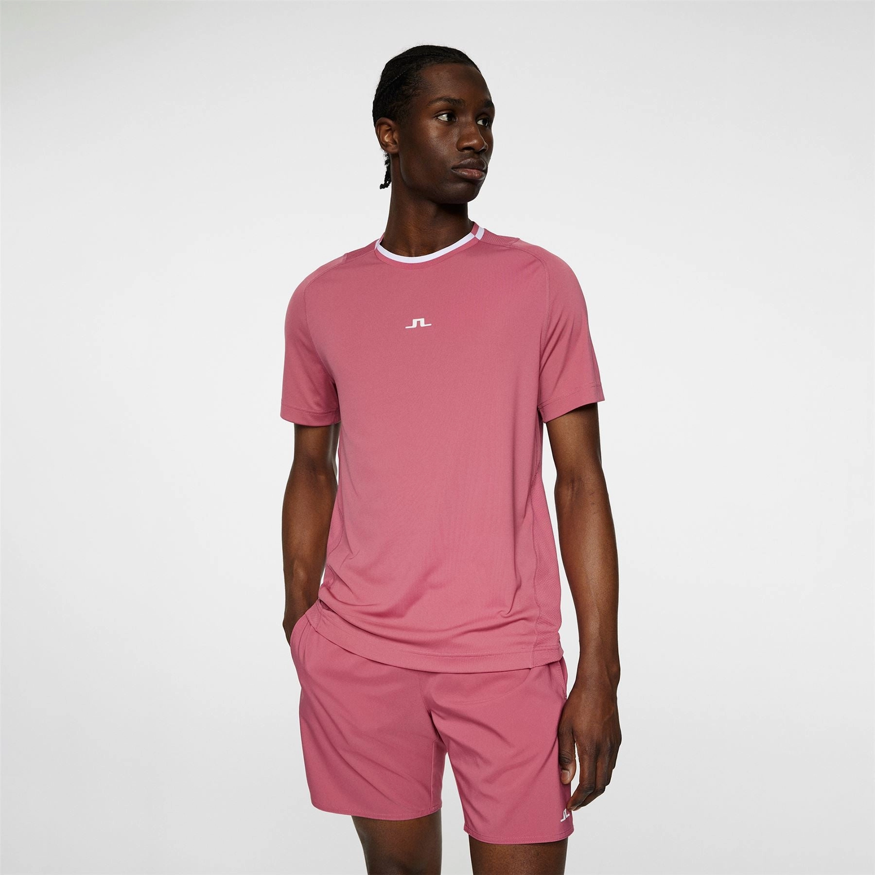 Colten Tech T-Shirt Rose Wine J.Lindeberg Golfwear for Men