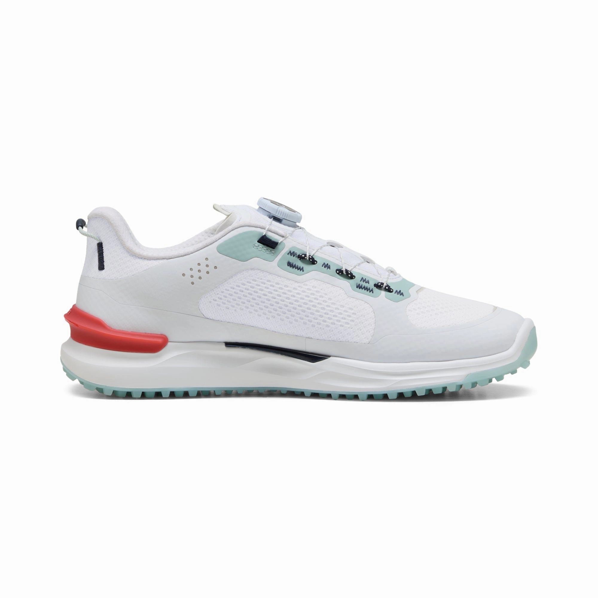 Wide Toe Box Shoes, Flexible Trainers, Non-Slip Soles Puma Men's Ignite Elevate 2 Disc Spikeless Golf Shoes - Puma White/Modern Mint