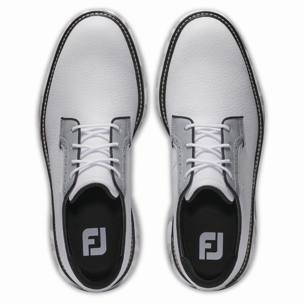 Padded Collar Shoes FootJoy Traditions Blucher Golf Shoes White/Gray Camo - 24 Men Non-Marking Sole Shoes