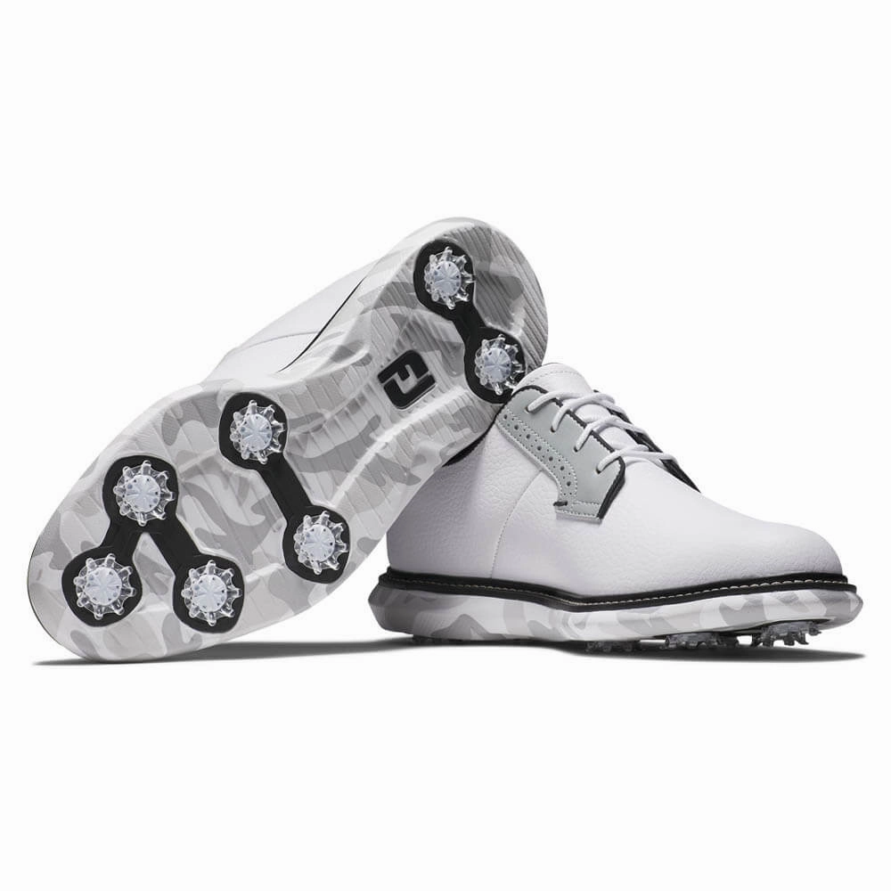 FootJoy Traditions Blucher Golf Shoes White/Gray Camo - 24 Men Trendy Athletic Shoes