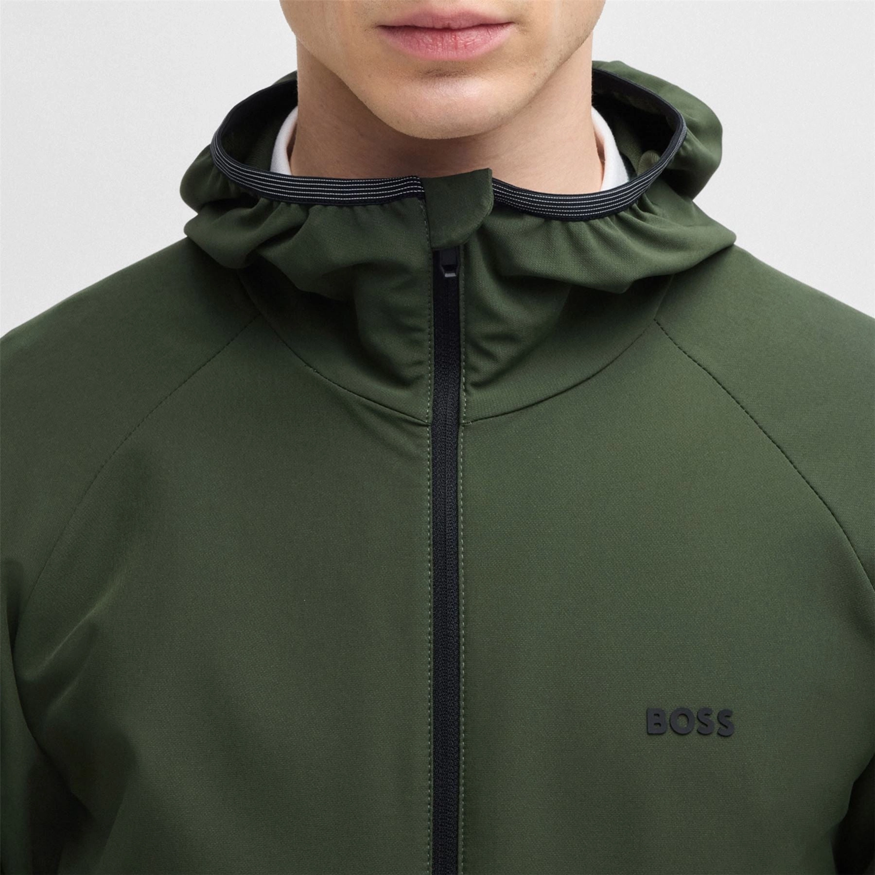 Commuter Hooded Jacket Dark Green Boss Men's Fashion