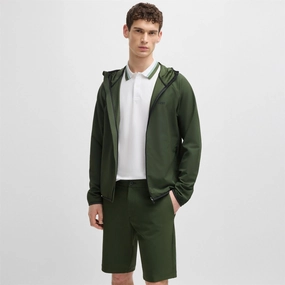 Commuter Hooded Jacket Dark Green Boss men's fashion and office attire