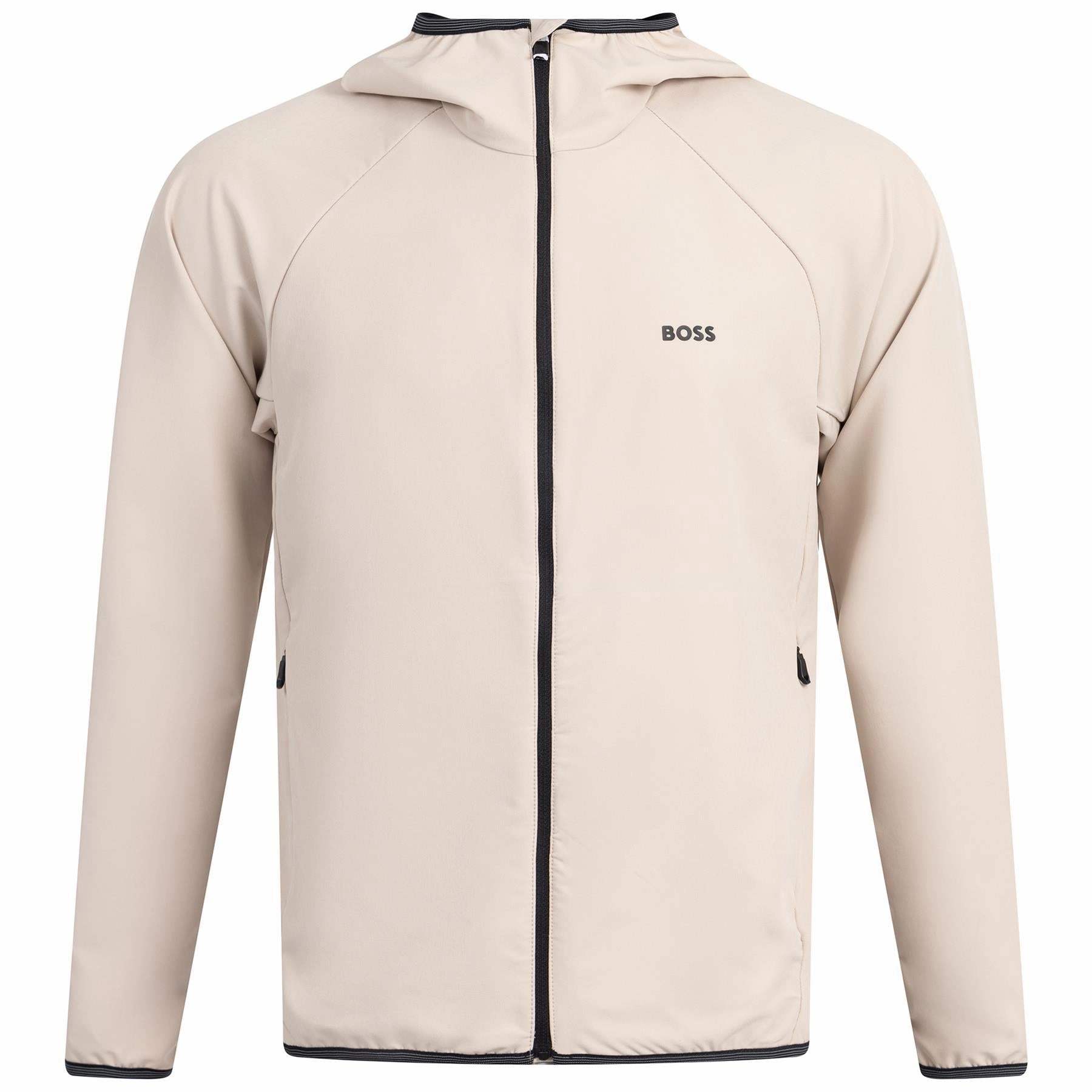 Commuter Hooded Jacket Medium Beige Boss men's fashion and office attire