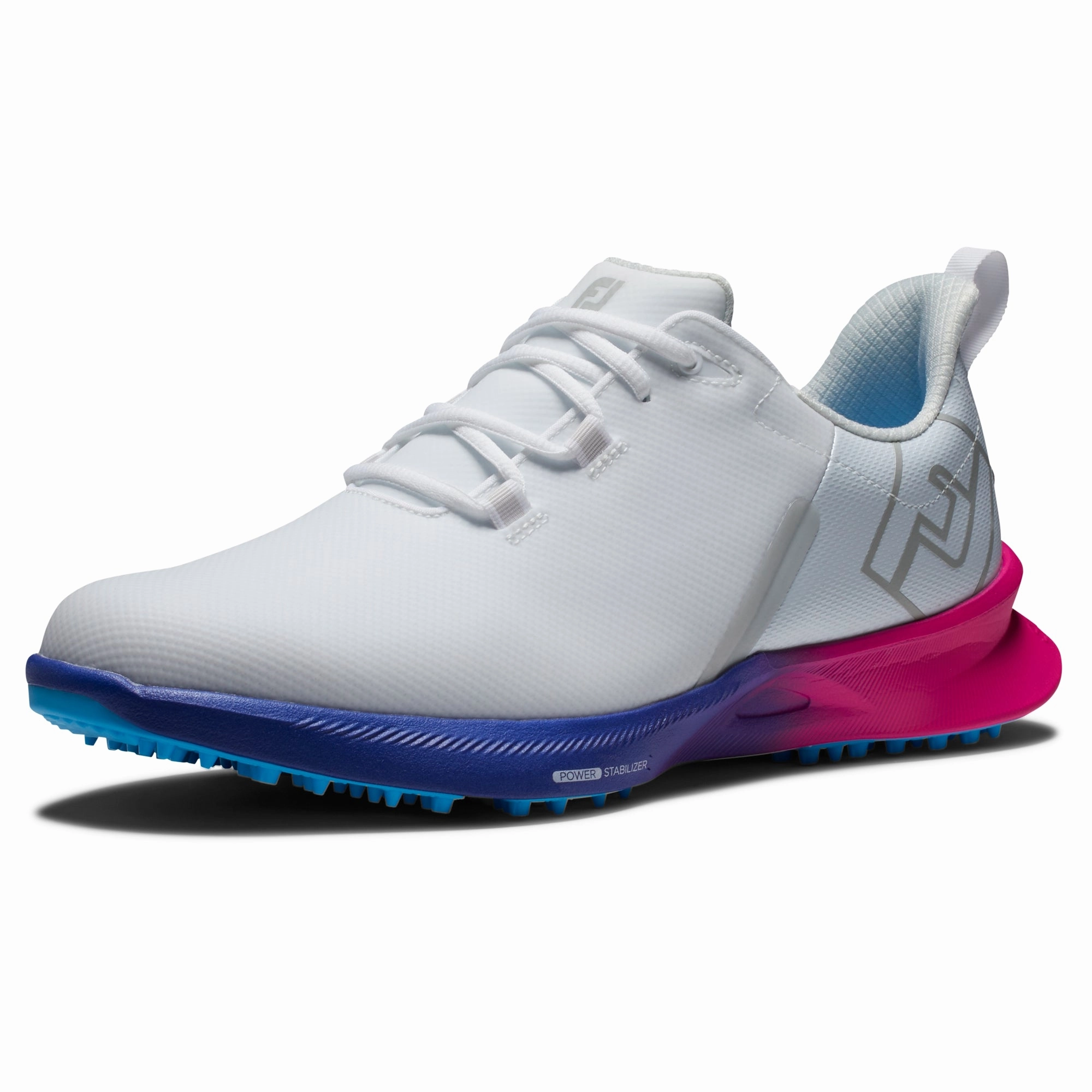 Compact Travel Shoes FootJoy Fuel Men's Golf Shoes 55455 - White/Pink/Blue (Previous Season Style) Soft Sole Shoes Gym-Ready Footwear, Outdoor Shoes