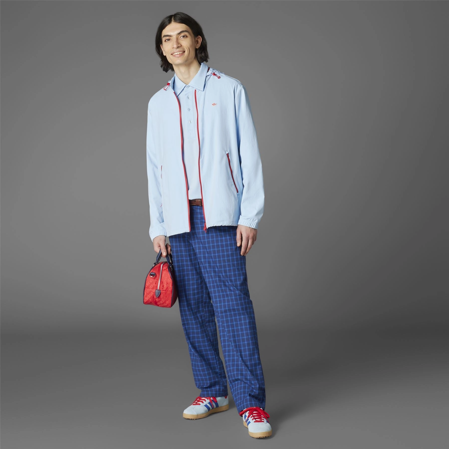 Convertible Hooded Jacket Clear Sky Adidas Men's Apparel