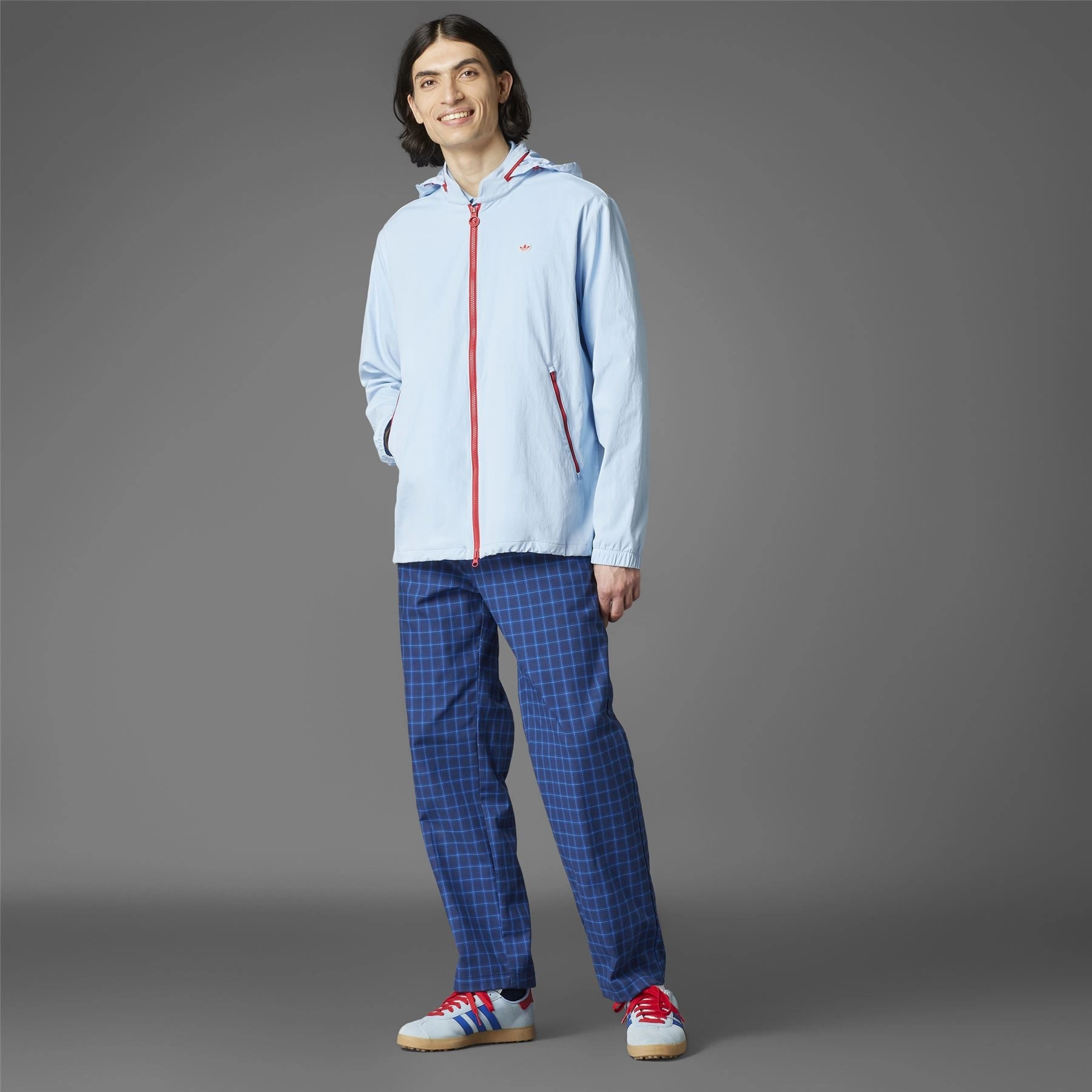 Convertible Hooded Jacket Clear Sky Adidas Men's Apparel