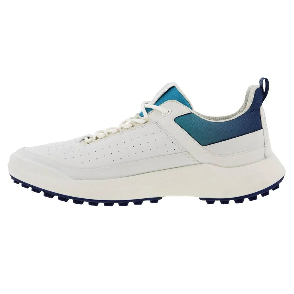 Anti-Slip Shoes ECCO Core Spikeless Golf Shoes White/White/Blue Depths/Caribbean - 23 Men Ankle Support Sneakers