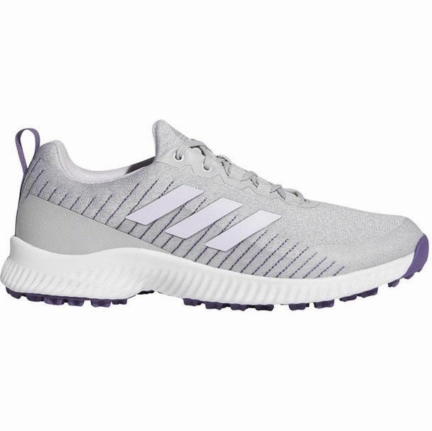 Cool Look Sneakers New Women's Adidas Response Bounce 2 Golf Shoes Gray/Purple  MSP$85 Lightweight Runners Impact Absorbing Shoes, Comfort Wear Shoes, Stylish Sneakers On White