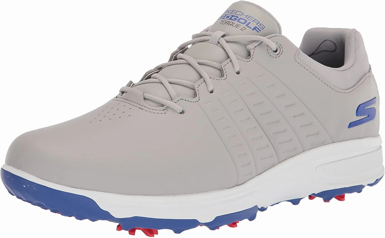 Sport Casual Sneakers Cool Look Sneakers Skechers Max Go Golf Torque 2 Men's Golf Shoes 214027 Gray Blue Medium Soft Sole Shoes
