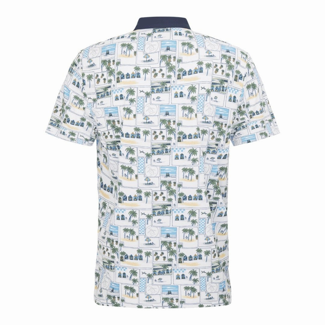 women's elegant dress Original Penguin Beach Club Print Golf Polo Shirt OGKSD013 women's v-neck top