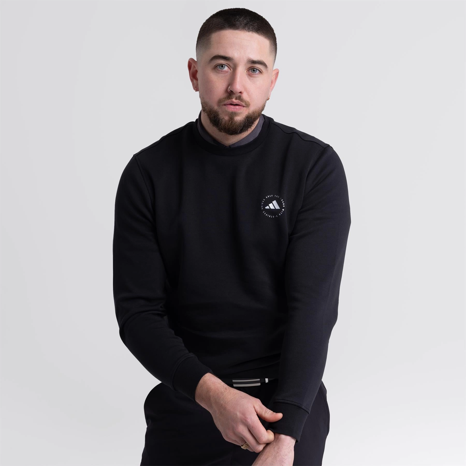 Core Crew Neck Regular Fit Sweatshirt Black Adidas Men's Sportswear