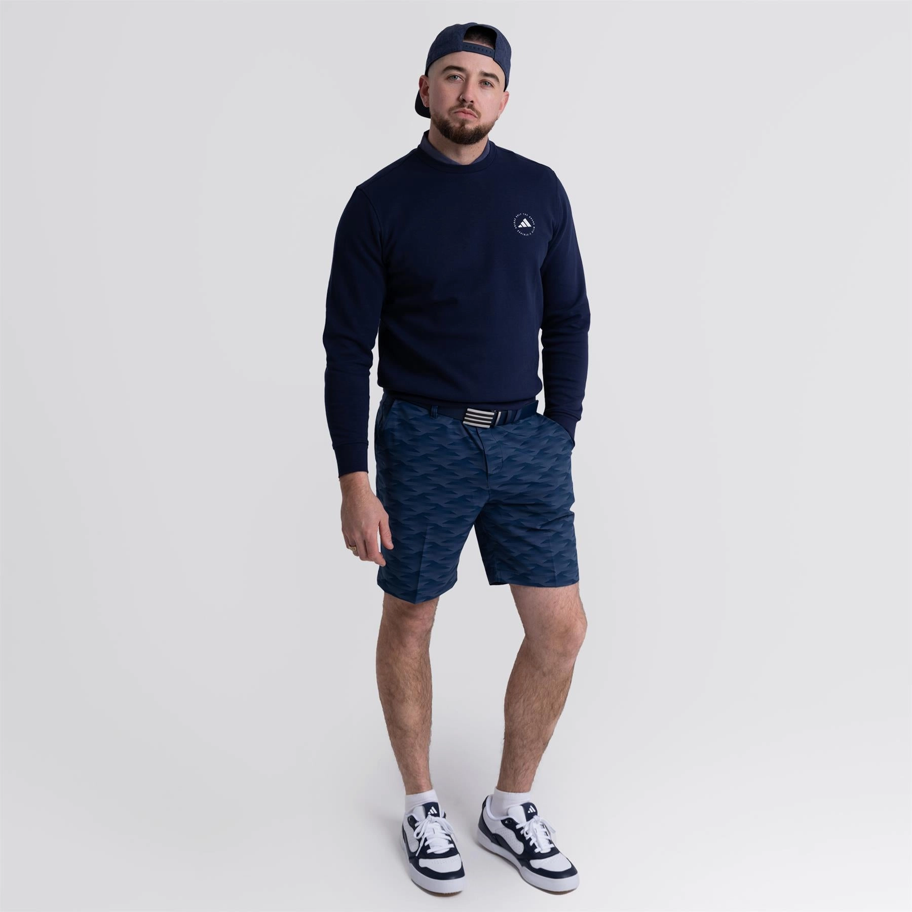 Core Crew Neck Regular Fit Sweatshirt Navy Adidas Men's Sportswear