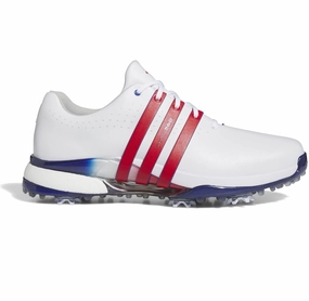 Core Walkers Adidas Men's Tour360 24 Boost Golf Shoes - White/Navy/Silver Classic Sneakers Smooth Finish Shoes, Hybrid Lifestyle Sneakers