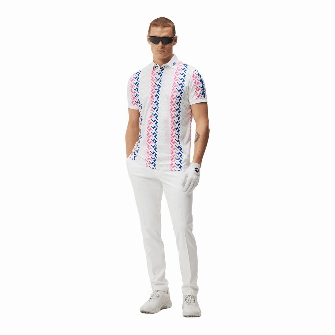 kids cool jacket, men's casual wear J. Lindeberg Tour Tech Print Golf Polo Shirt GMJT08403
