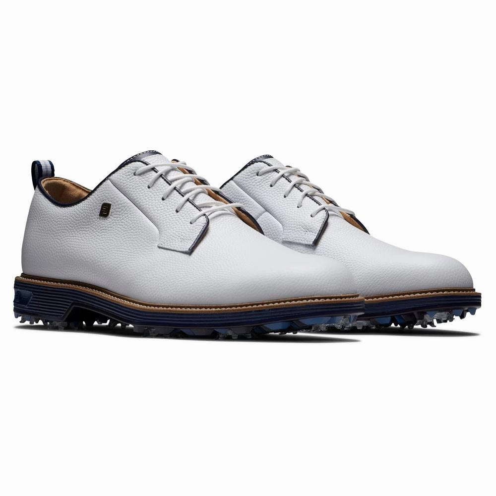 Bold Color Shoes FootJoy Premiere Series - Field Golf Shoes White/Navy - 24 Men Slip-On Footwear
