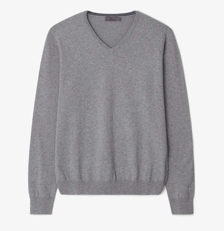 Cross Men's CLASSIC V-NECK SWEATER - GREY MELANGE Cross performance wear for men