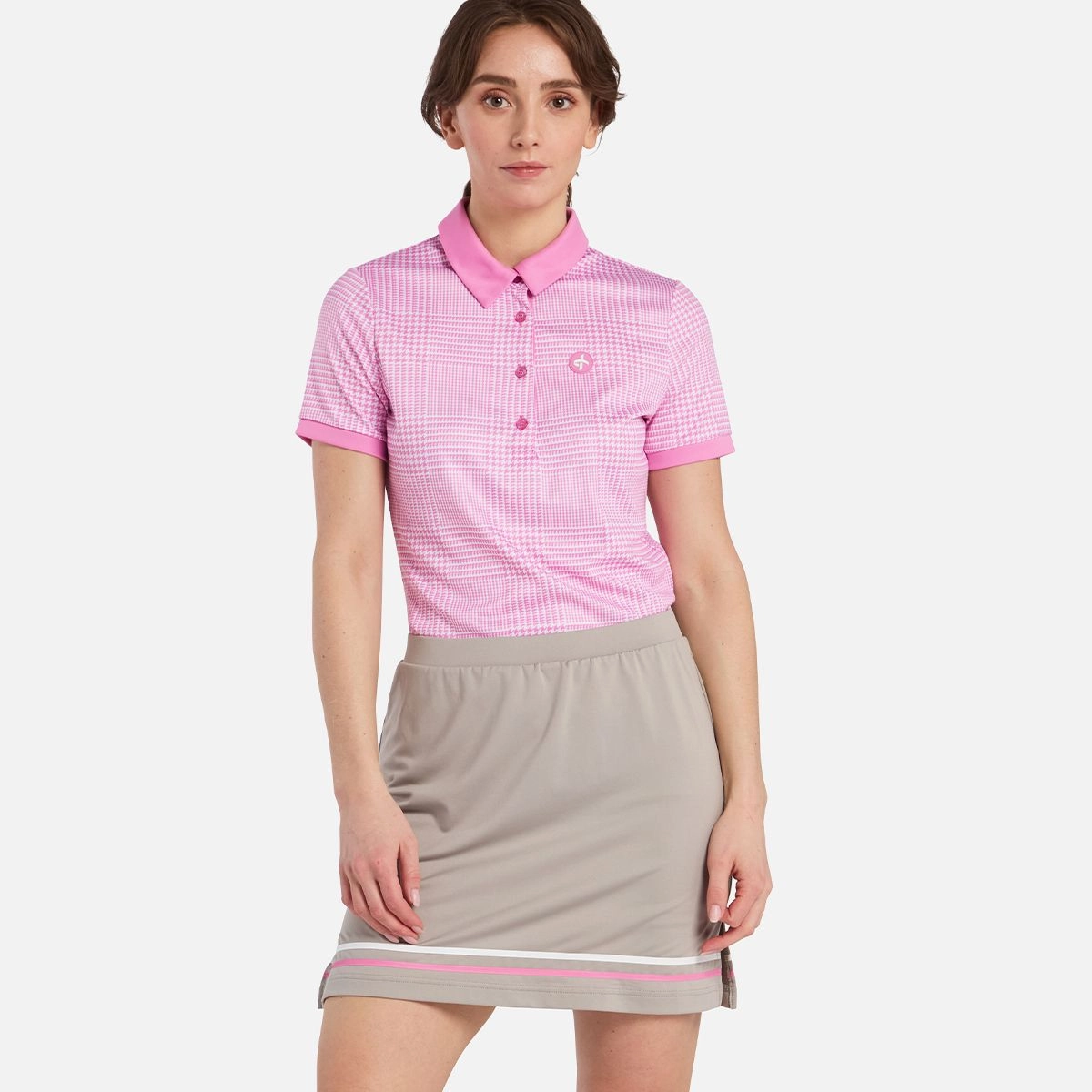 Cross Women's GLENCHECK Polo - FUCHSIA PINK Cross Women's Sportswear