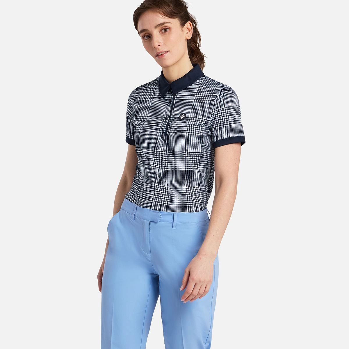 Cross Women's GLENCHECK Polo - NAVY Cross Women's Sportswear