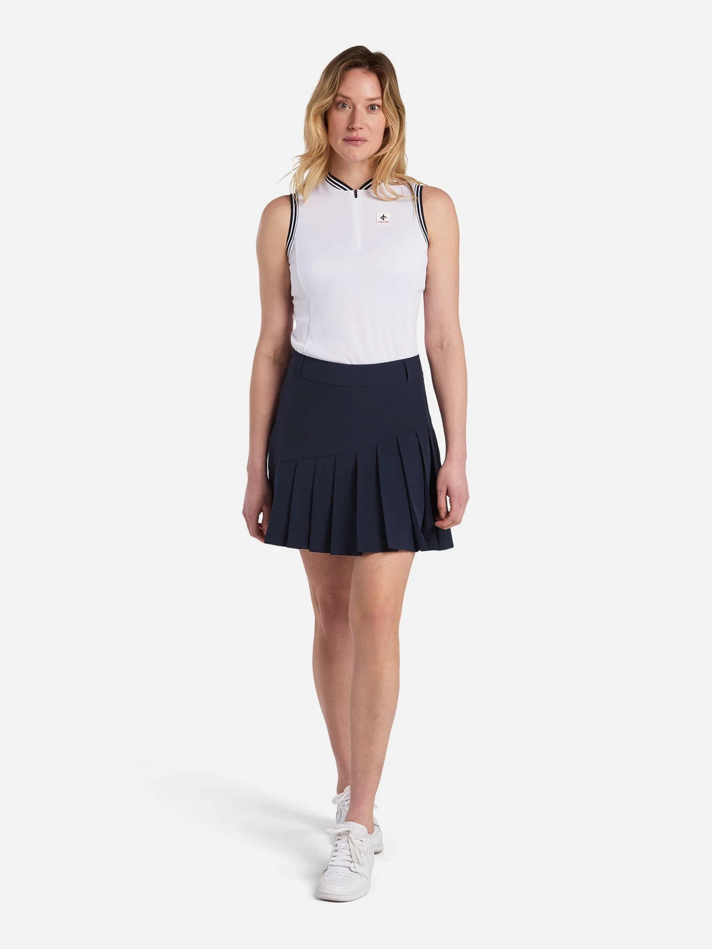 Cross Women's NOSTALGIA Sleeveless Polo - WHITE / NAVY TRIM Cross Women's Sportswear