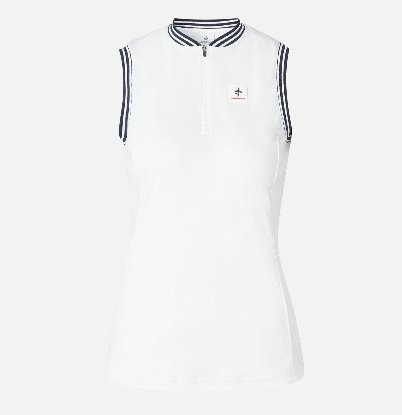 Cross Women's NOSTALGIA Sleeveless Polo - WHITE / NAVY TRIM Cross women's sportswear line