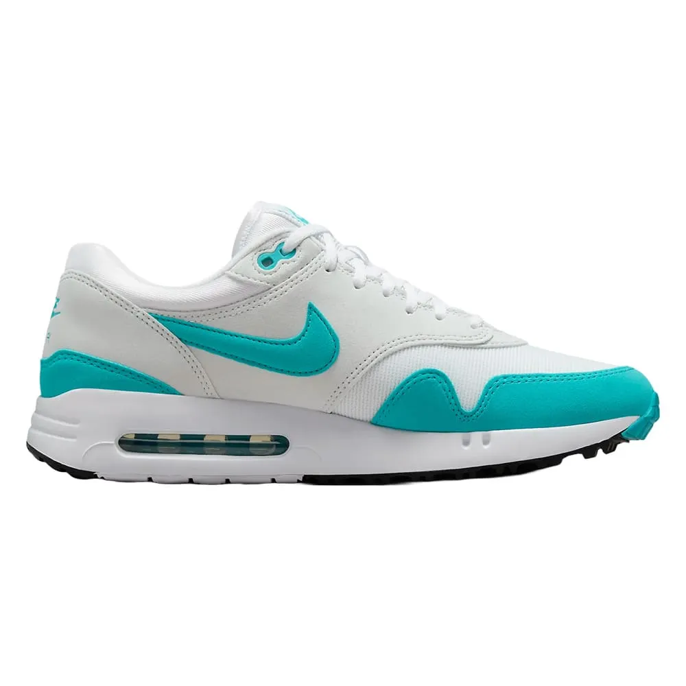 Breathable Mesh Footwear Cushioned Slip-Ons Nike Air Max 1 '86 OG G Spikeless Golf Shoes White/Pure Platinum/Black/Dusty Cactus - FW24 Unisex Lightweight Running Shoes Foam Midsole Shoes