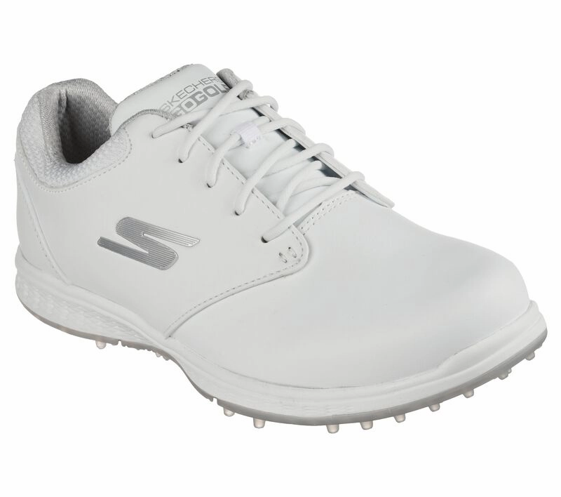 Seamless Upper Shoes, Durable Sneakers Daily Motion Skechers Performance Go Golf Shoes Womens Bold White Silver 123053 Choose Size Supportive Running Shoes