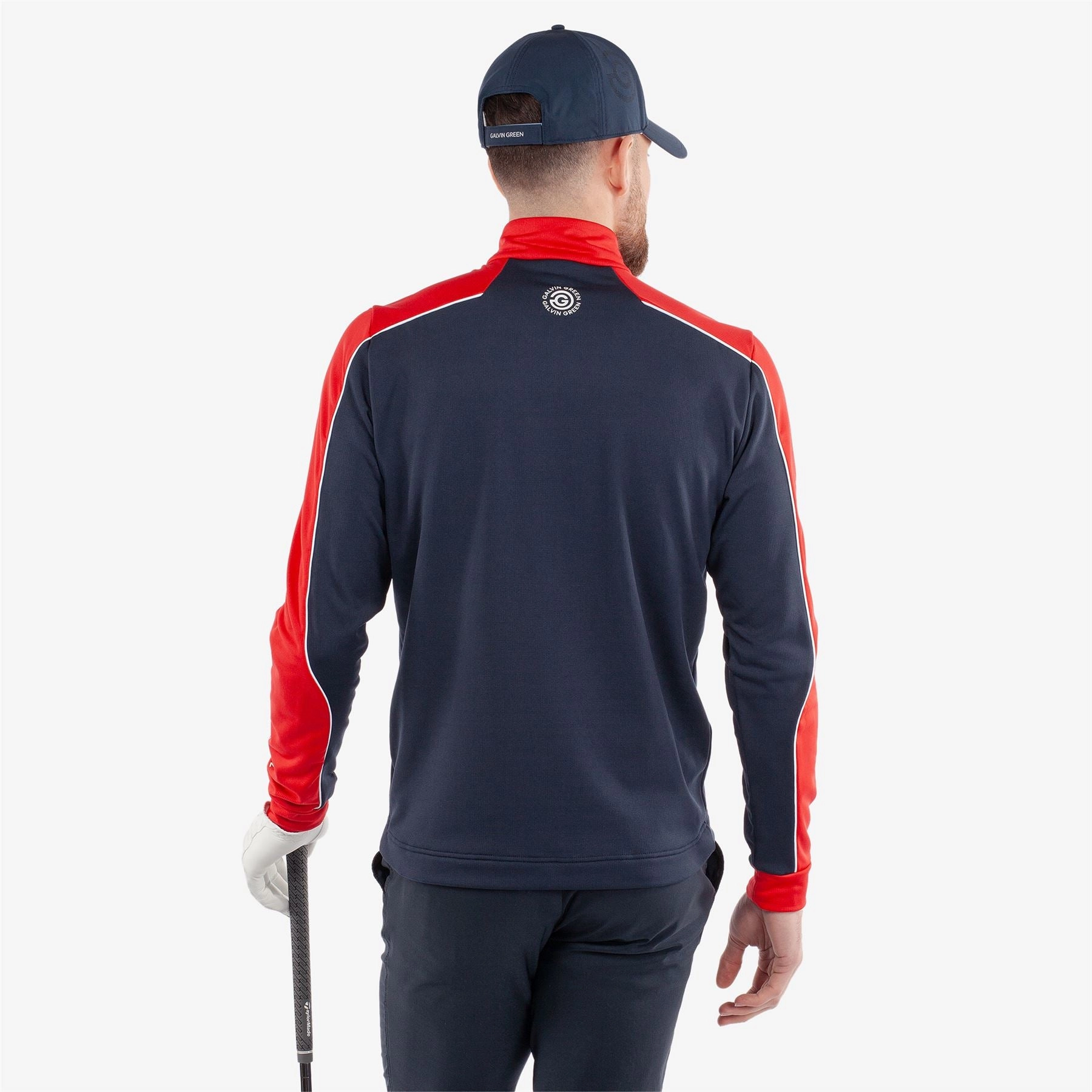 Dave INSULA Warm Half Zip Mid Layer Navy/Red Galvin Green Men's Apparel