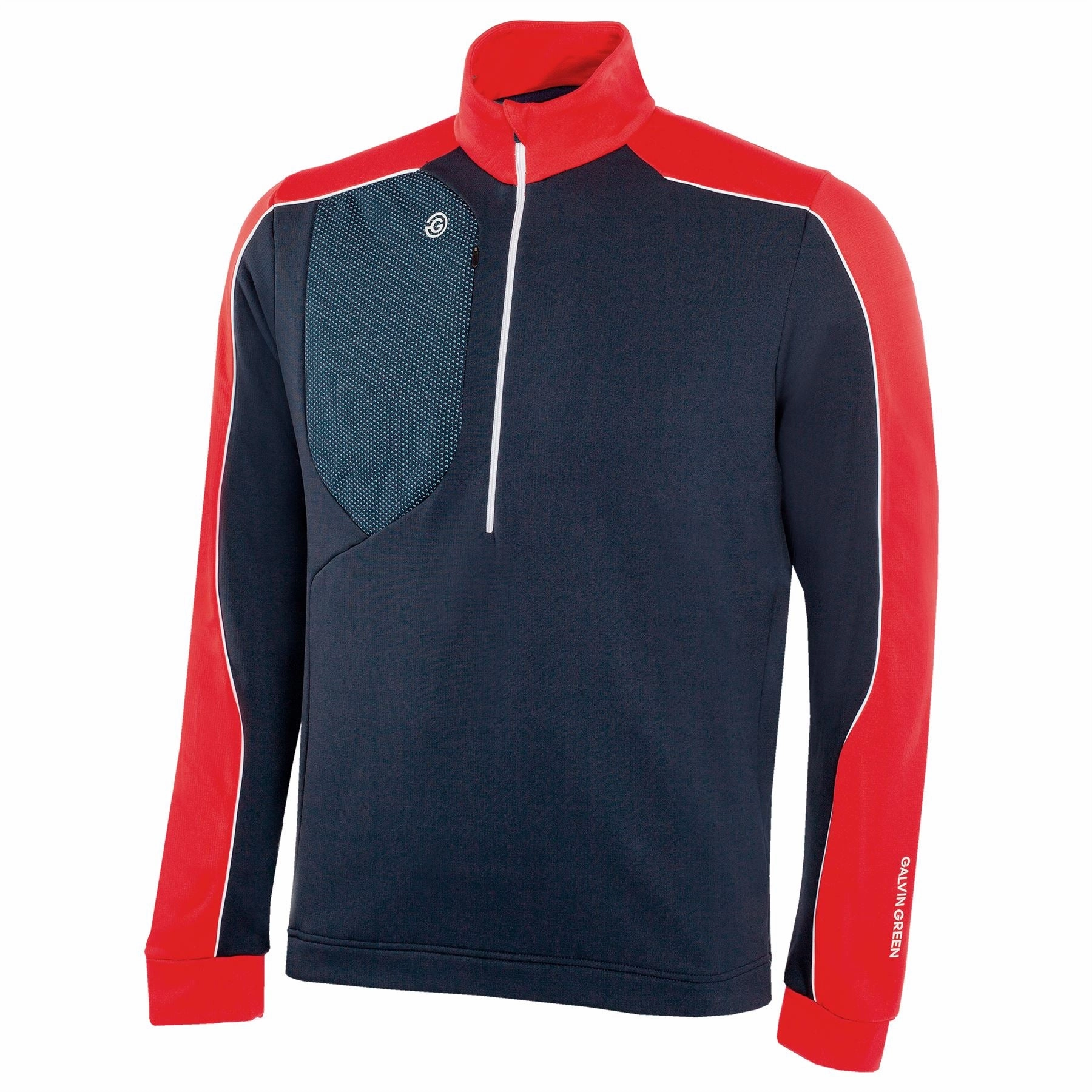 Dave INSULA Warm Half Zip Mid Layer Navy/Red Galvin Green Men's Apparel