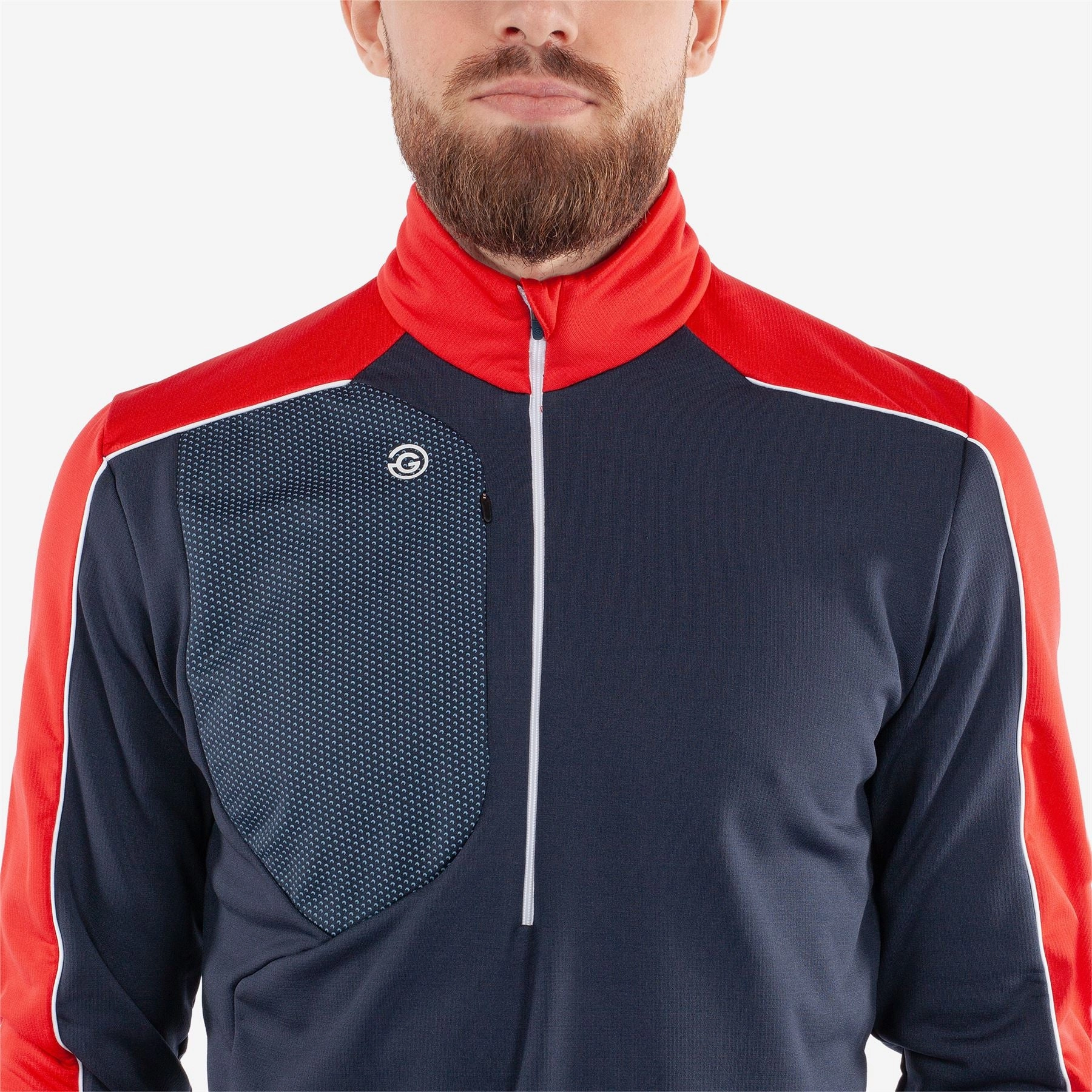 Dave INSULA Warm Half Zip Mid Layer Navy/Red Galvin Green Men's Apparel