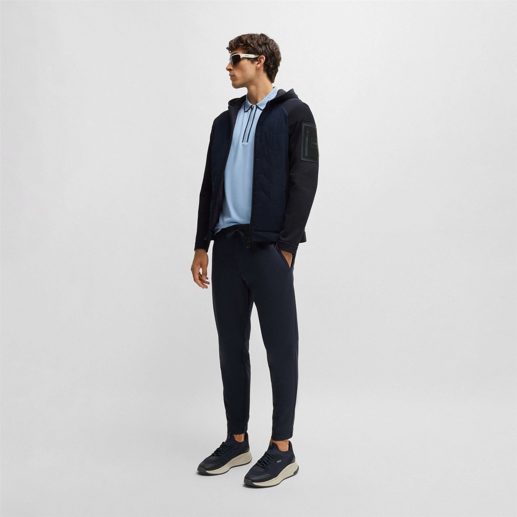 Desert Full Zip Hoodie Dark Blue Boss Men's Fashion
