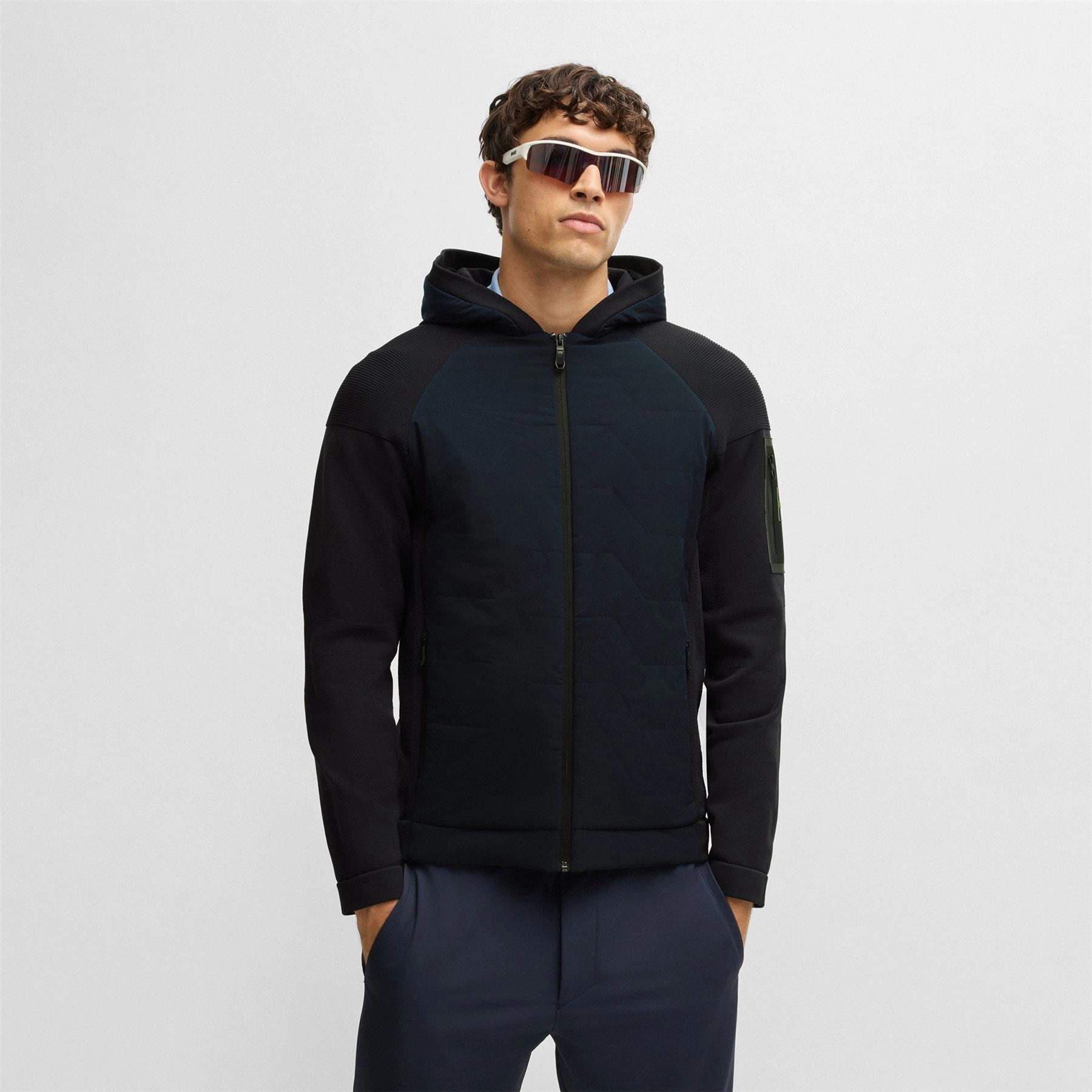 Desert Full Zip Hoodie Dark Blue Boss men's fashion and office attire