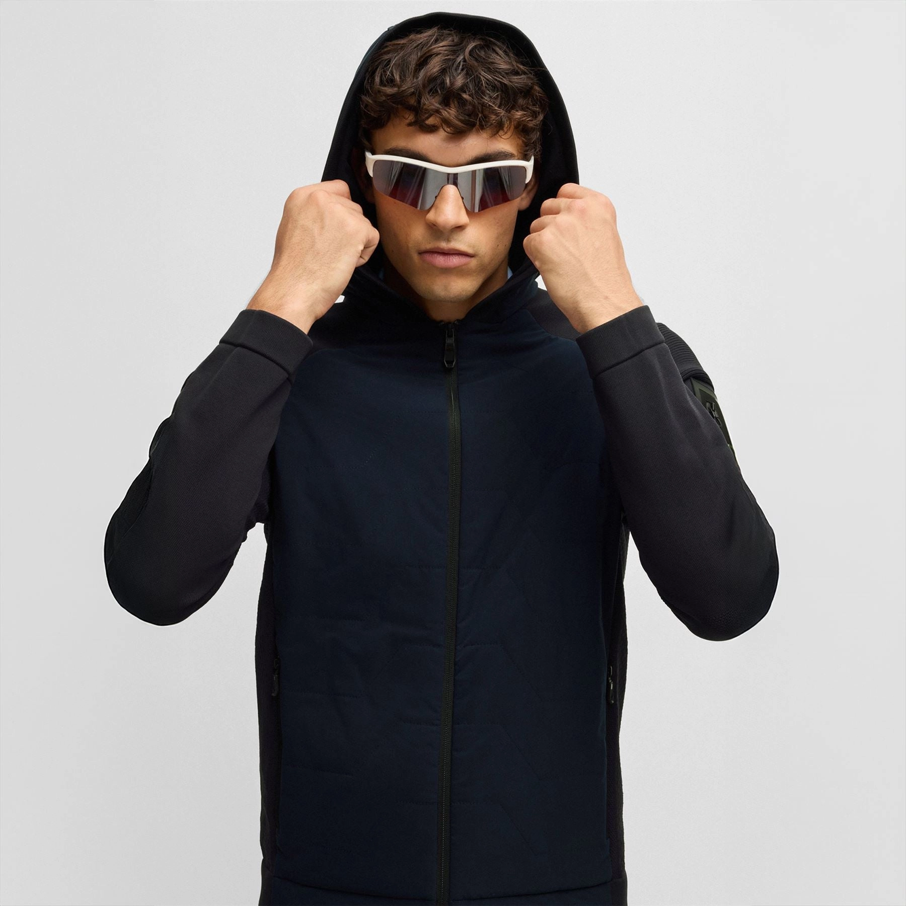 Desert Full Zip Hoodie Dark Blue Boss Men's Fashion