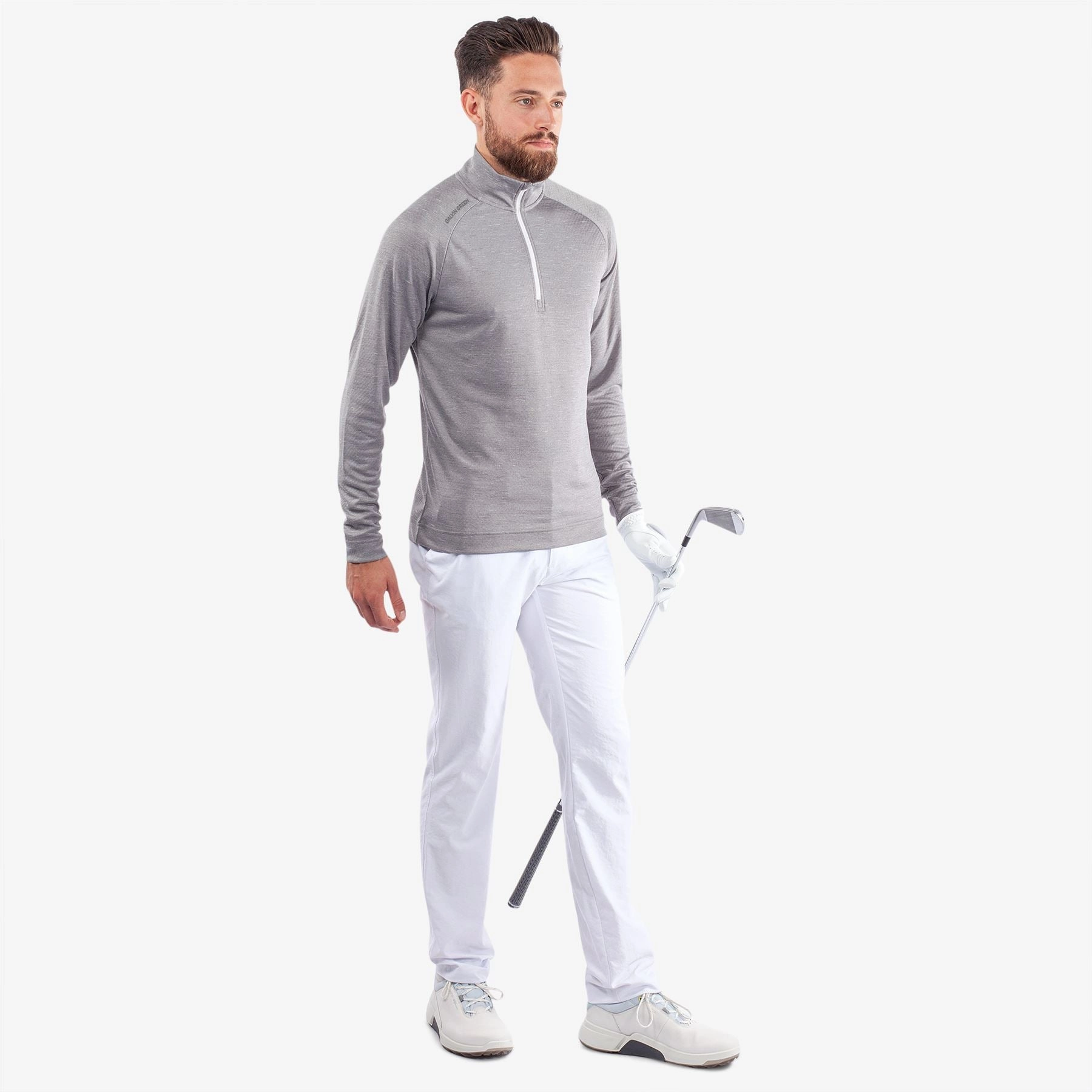 Dion INSULA Mid Layer Grey Melange Galvin Green Men's Apparel