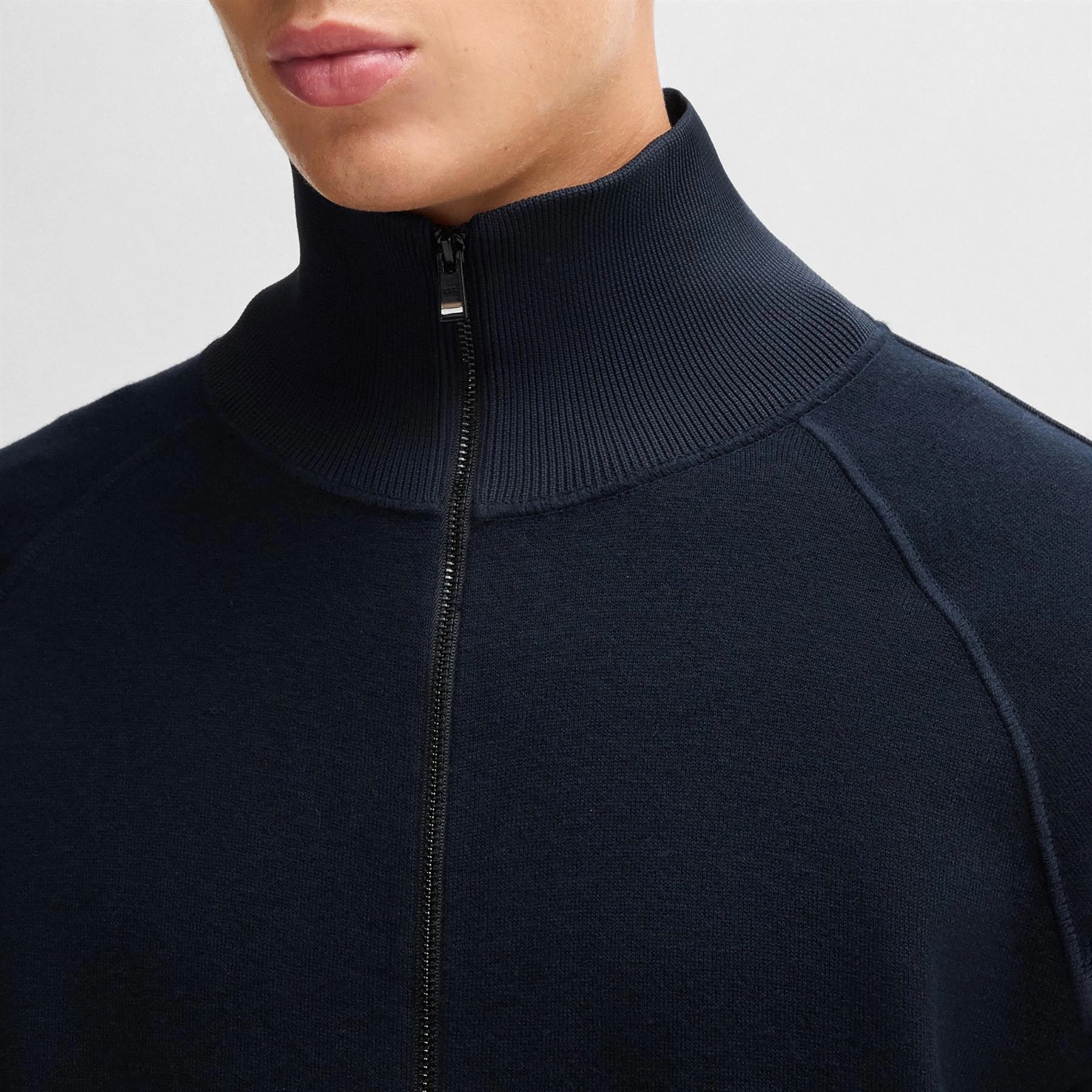 Domico Full Zip Cardigan Dark Blue Boss Men's Fashion