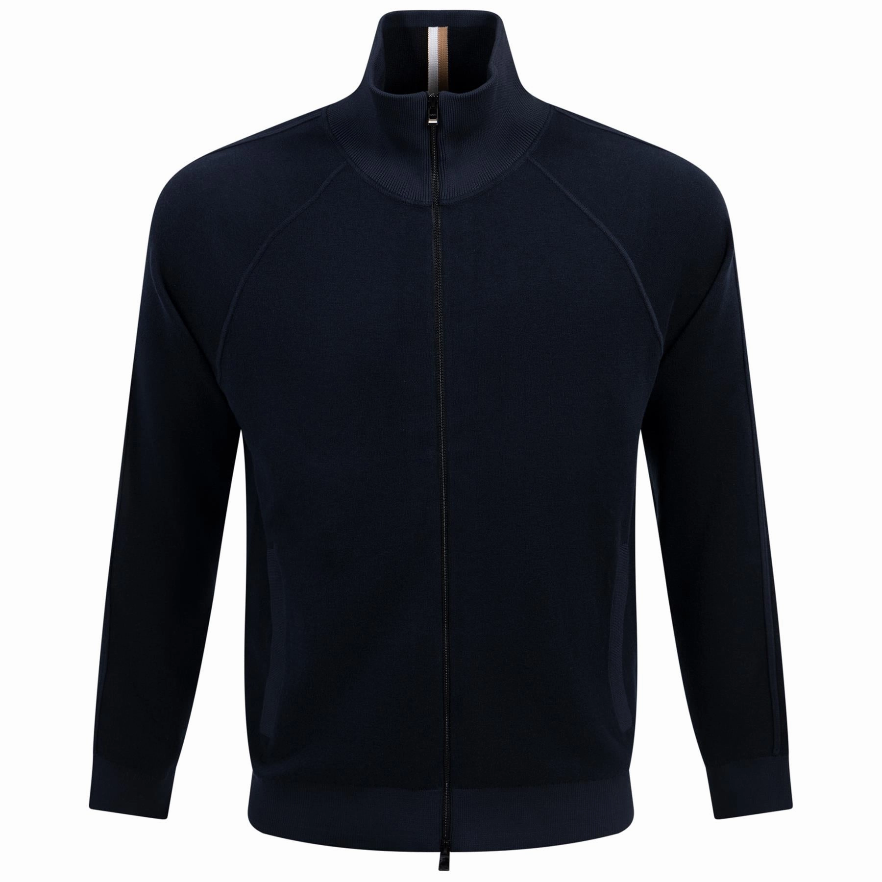 Domico Full Zip Cardigan Dark Blue Boss men's fashion and office attire