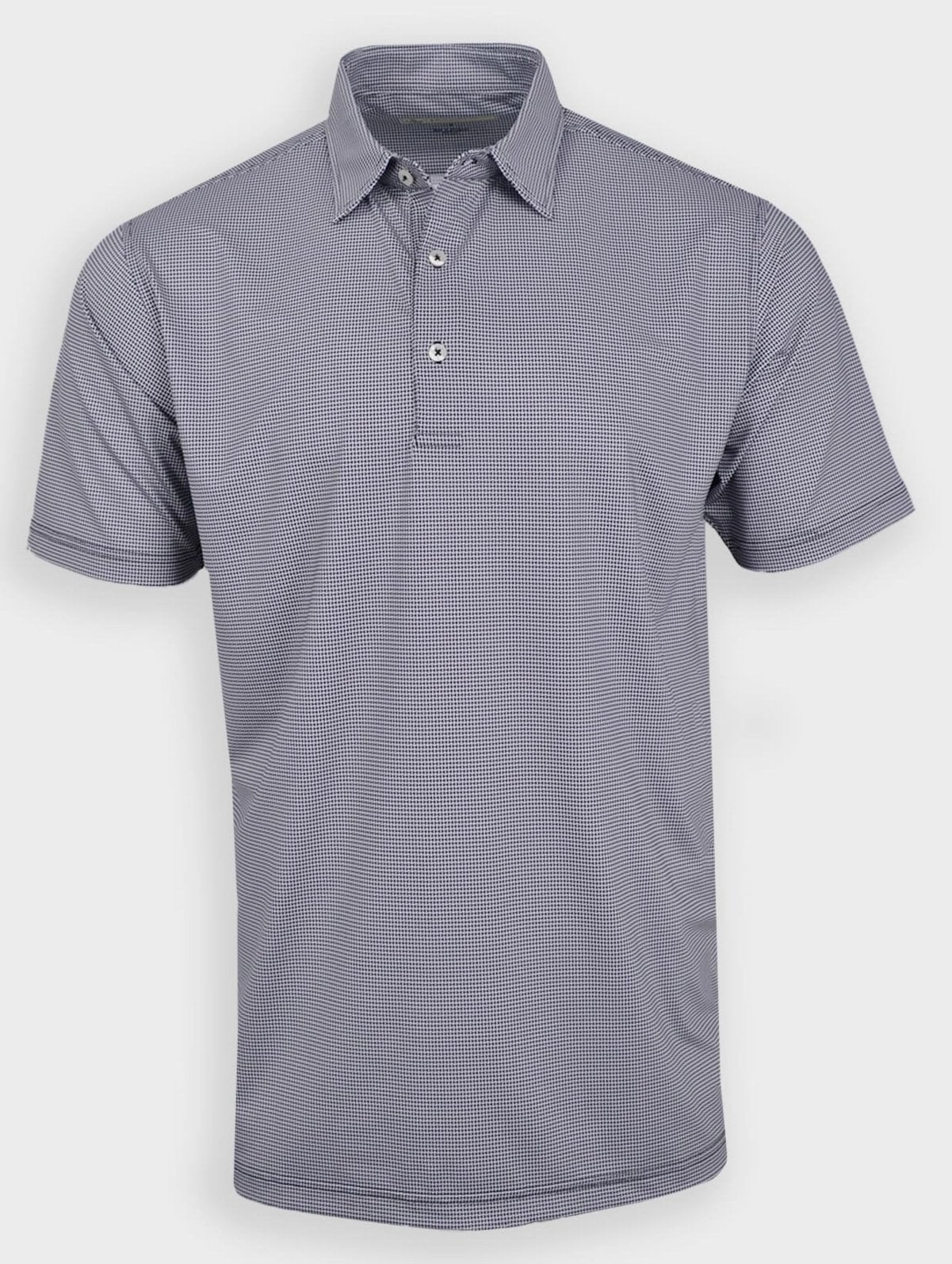 Donald Ross Classic Fit Mens Bowtie Print Polo - BLACK/WHITE Donald Ross men's golf apparel