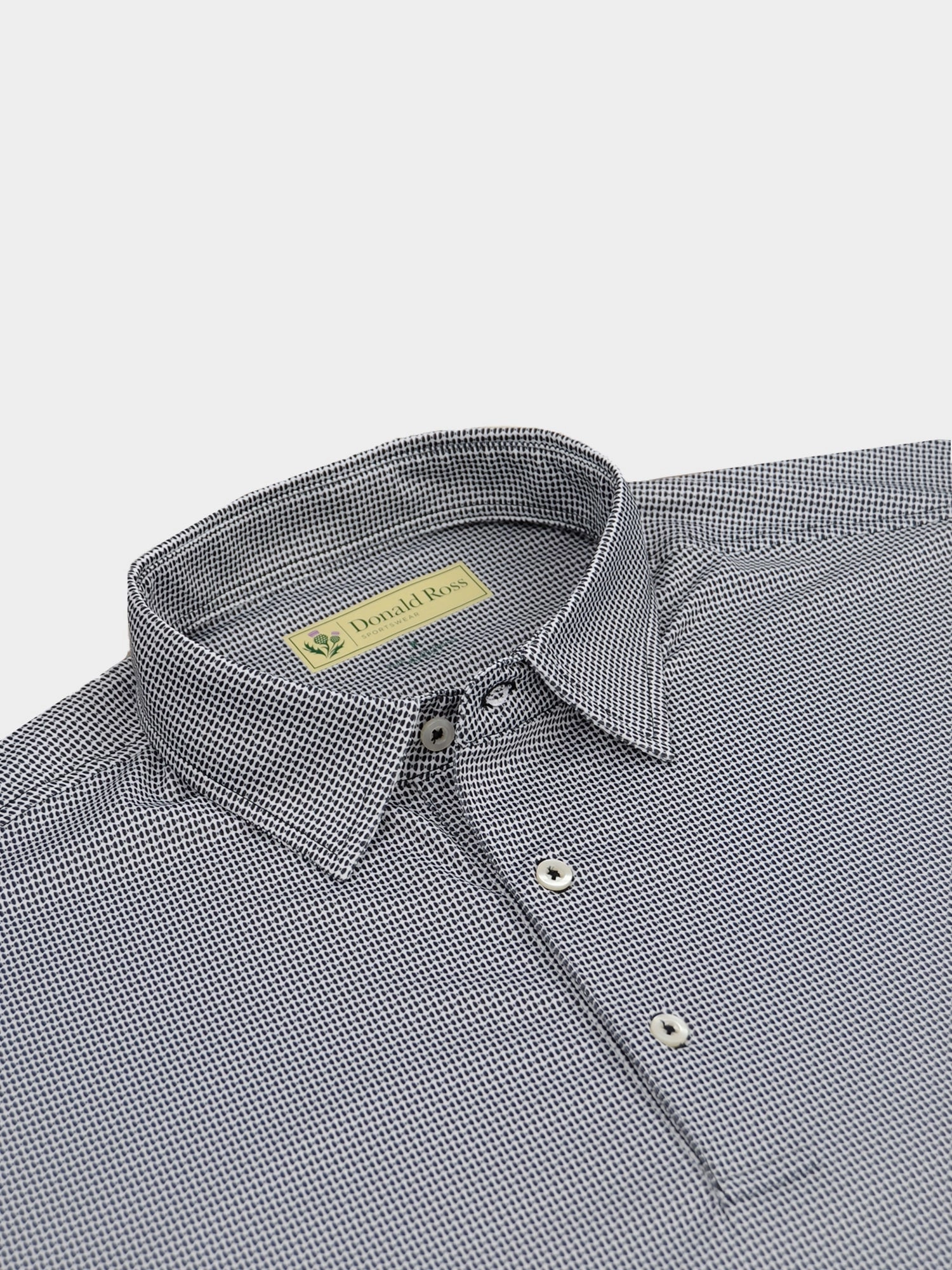 Donald Ross Classic Fit Mens Bowtie Print Polo - BLACK/WHITE Donald Ross Men's Clothing