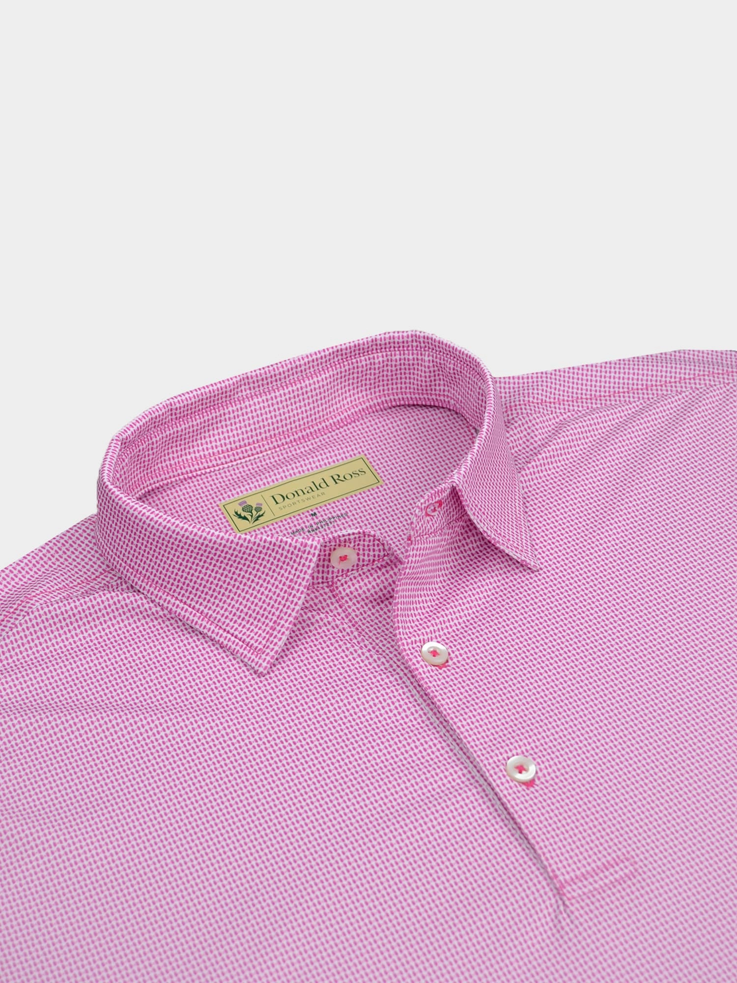 Donald Ross Classic Fit Mens Bowtie Print Polo - SANGRIA/WHITE Donald Ross Men's Clothing